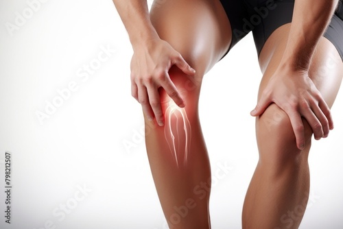 Joint pain adult human knee. photo