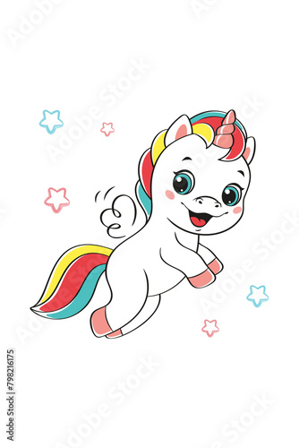 Kawaii Unicorn Daydreams, Cute Unicorn Illustrations for All Projects
