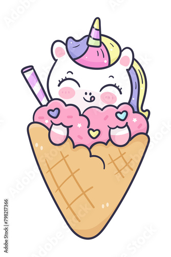 Kawaii Unicorn Daydreams, Cute Unicorn Illustrations for All Projects