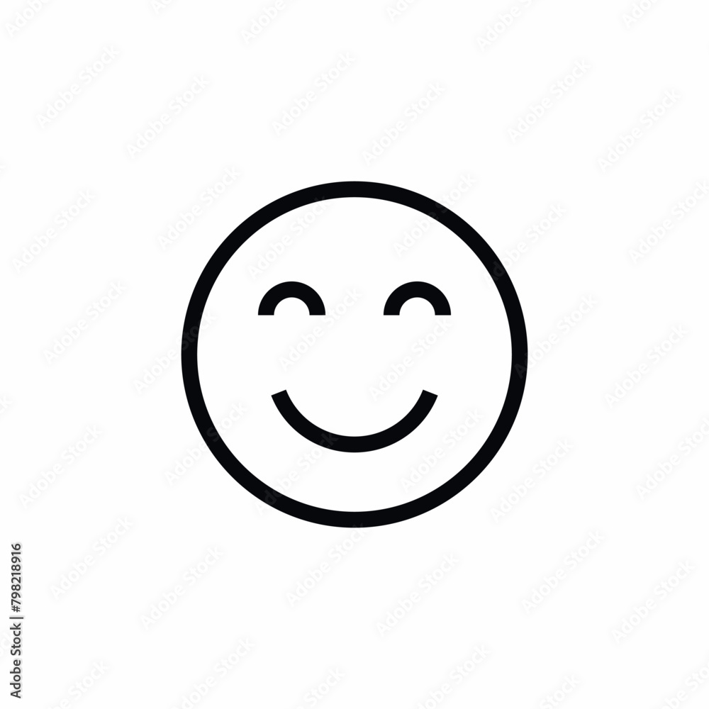 smile face emoji close eyes icon