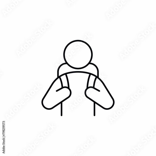 student pupil backpack college icon