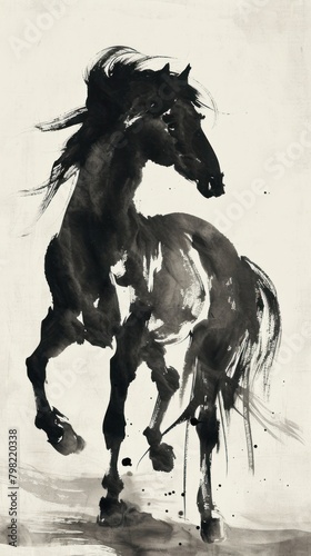 Horse horse livestock painting.