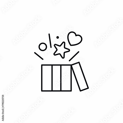 unboxing package fun confetti icon