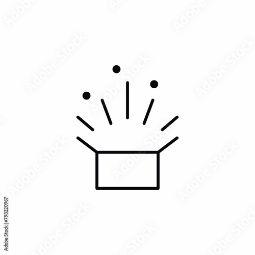 unboxing package fun confetti icon