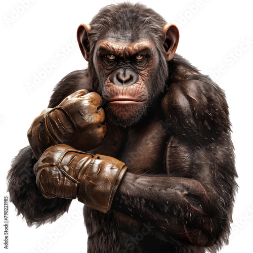 A cartoon monkey wearing boxing gloves and a shirt photo