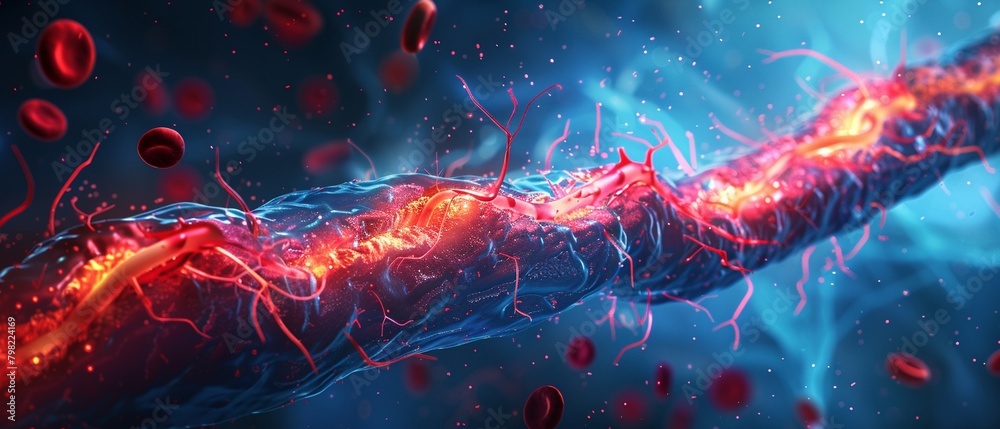 An infographic detailing how high cholesterol leads to artery blockage