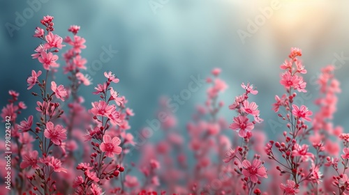 Pink and White Flowers in a Field