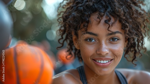 Close Up of Person With Basketball. Generative AI photo