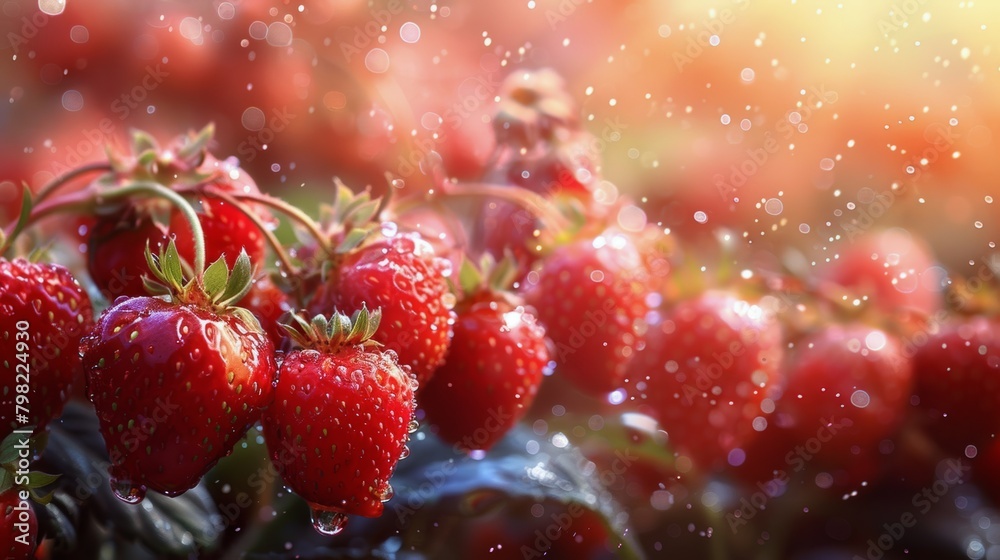 Group of Strawberries on Table