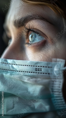 Medium shot of a patient wearing a protective mask to prevent fungal spore inhalation, emphasizing personal protection for immunosuppressed individuals
