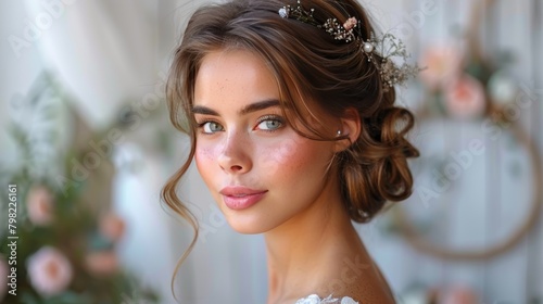 Woman Wearing Flower Crown