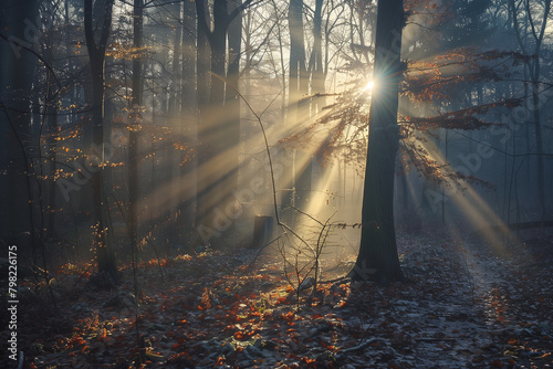 Sonne leuchtet durch alte Buche photo