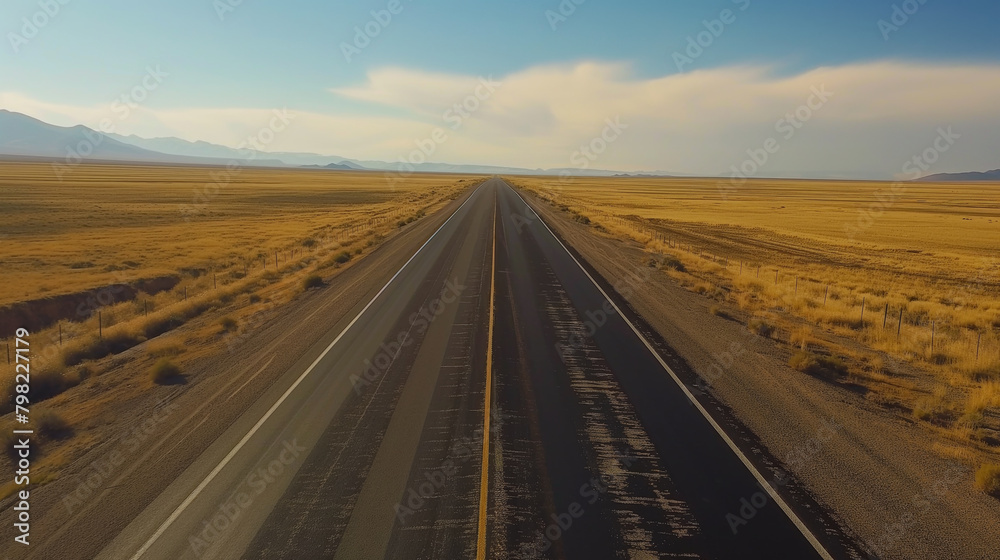 View of a long road that reaches the horizon