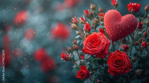Bouquet of Red Roses With Heart