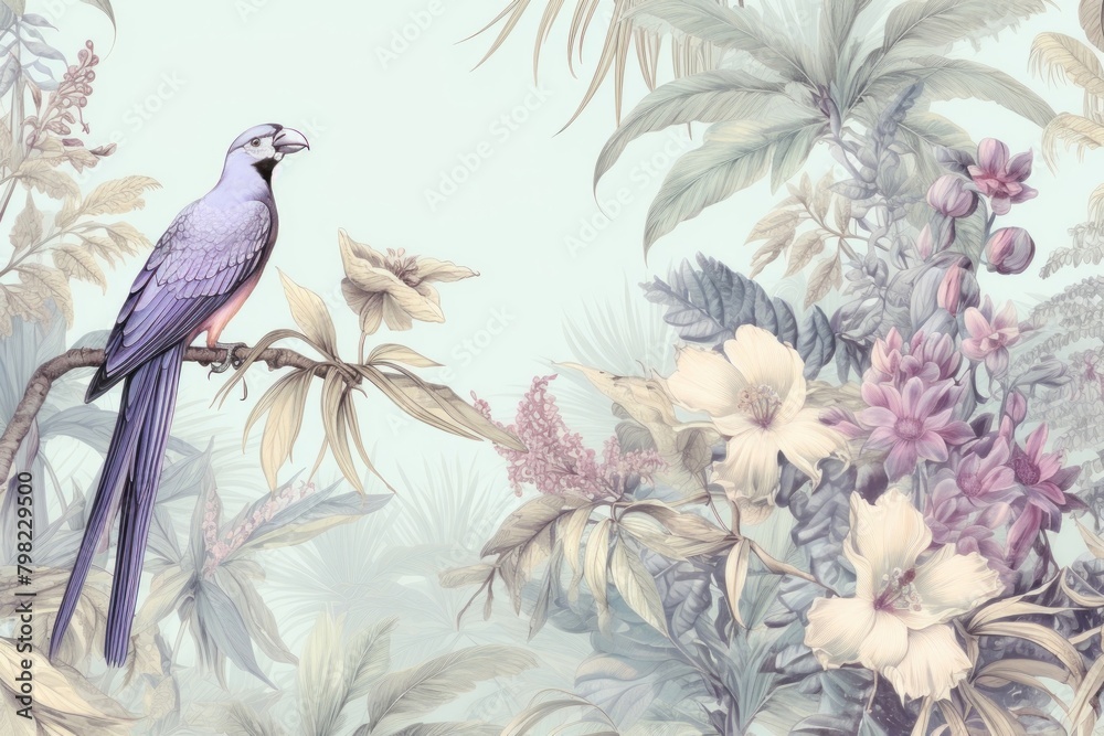 Tropical fkower animal nature sketch. Tropical fkower animal nature sketch.