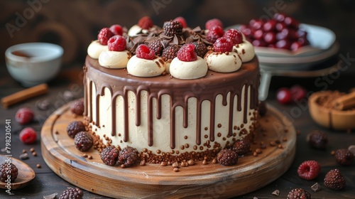 Close Up of a Cake on a Plate