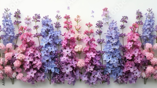 Group of Purple Flowers With Green Leaves