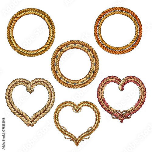 Set of rope Heart shape Frame