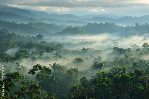 rainforest morning fog