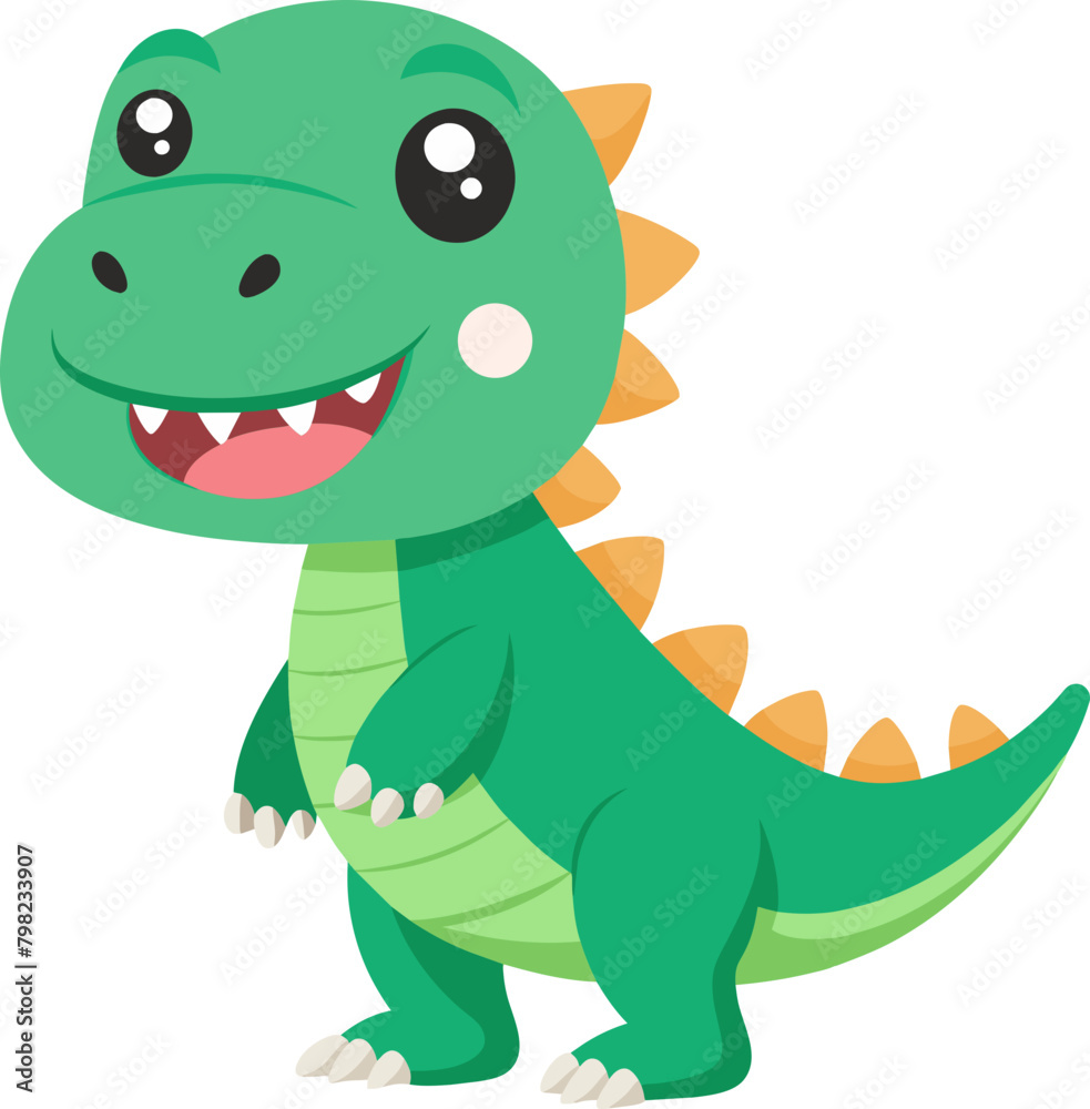 Fototapeta premium Adorable Baby T-Rex Cartoon Graphic Vector