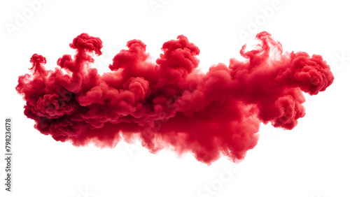 Red Smoke Isolated on Transparent Background