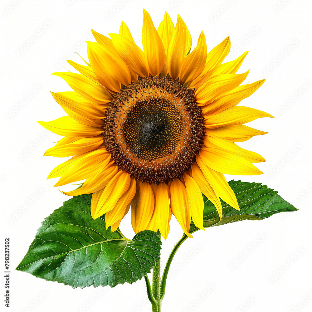 Obraz premium Die perfekte Sonnenblume auf weiß