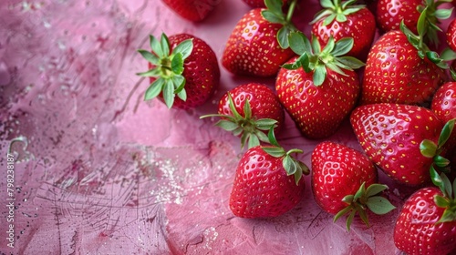 Group of Strawberries on Table
