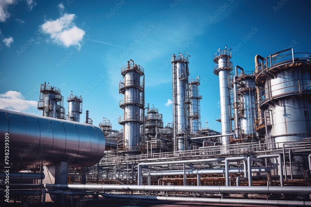 Industrial pipes refinery factory architecture. Industrial pipes refinery factory architecture.