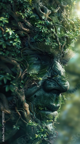 Experiment with digital painting techniques to create visually striking images that inspire viewers to become advocates for environmental protection Close-up