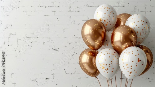 White and Gold Balloons in Vase