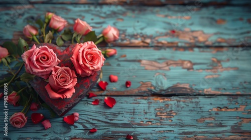 Bouquet of Red Roses With Heart