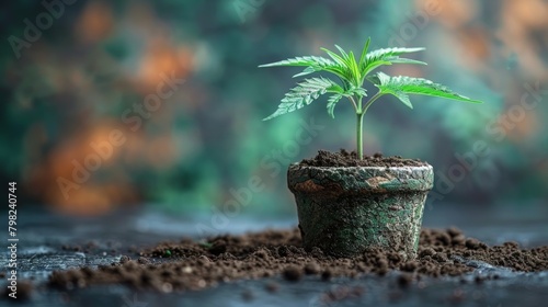 Small Potted Plant With Dirt