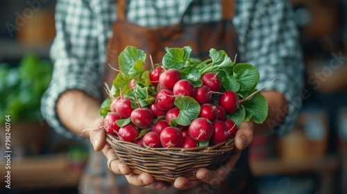 Person Holding Bunch of Radishes