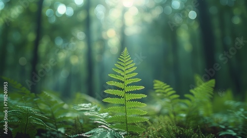 Close-Up of Fern Leaf in Forest