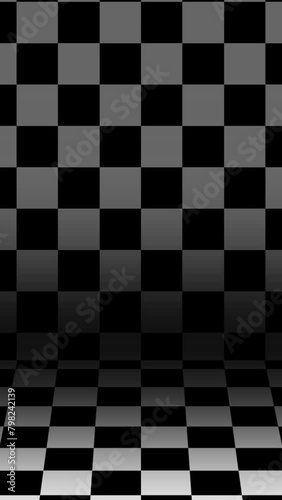 Wallpaper Mural Animation of abstract black and white checkered moving background Torontodigital.ca