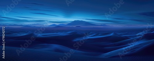 desert scene with smooth dunes and a vast starry sky, invoking wonder and exploration photo
