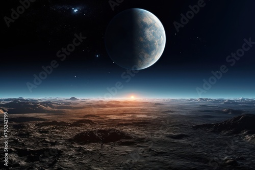 Earth horizon moon astronomy. © Rawpixel.com