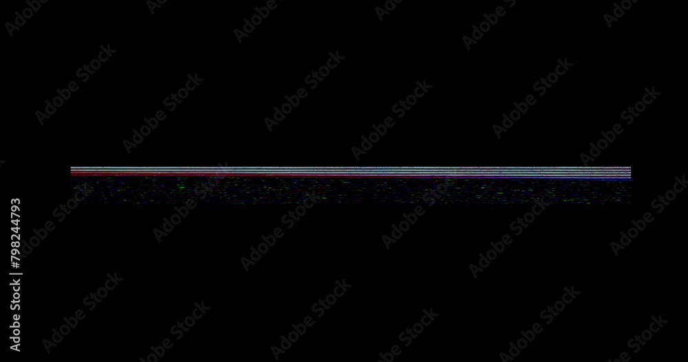 Glitch noise static television VFX. Visual video effects stripes background, tv screen noise glitch effect. Video background, transition effect for video editing, intro and logo reveal with sound
