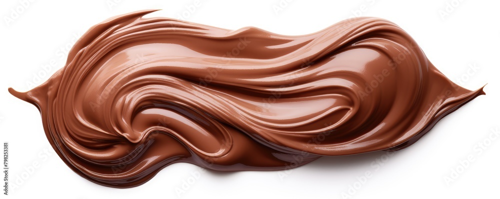Smooth wave of melted chocolate on white Smooth wave of melted chocolate on white