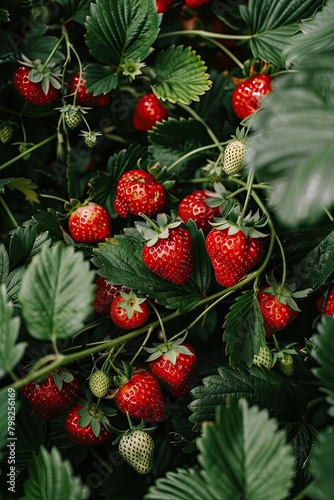 strawberries on the harvest plot. selective focus