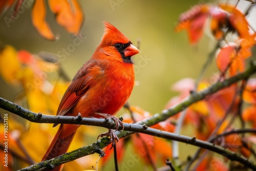 red cardinal on a branch © haxer