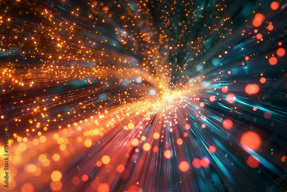 Intricate Web of Fiber Optic Cables Transmitting Data Signal Intricate Web of Fiber Optic Cables Transmitting Data Signal