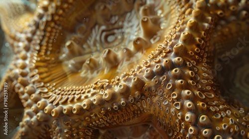 A close-up of a starfish's texture, representing the intricate and complex structures of marine species on World Reef Awareness Day.