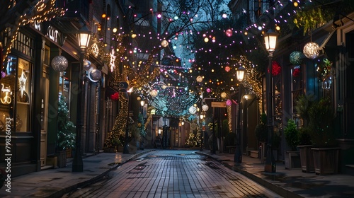 A empty street decorated with light weedind concept