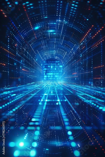 Digital Tunnel: A Vibrant Display of Cybernetic Connectivity
