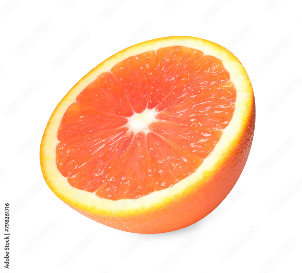 Citrus fruit. Half of fresh red orange isolated on white Citrus fruit. Half of fresh red orange isolated on white