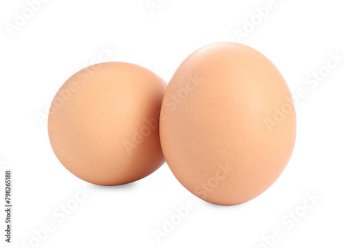 Two raw chicken egg isolated on white
