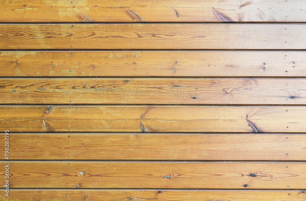Obraz premium Wood plank wall texture, parallel wooden planks, wooden hut