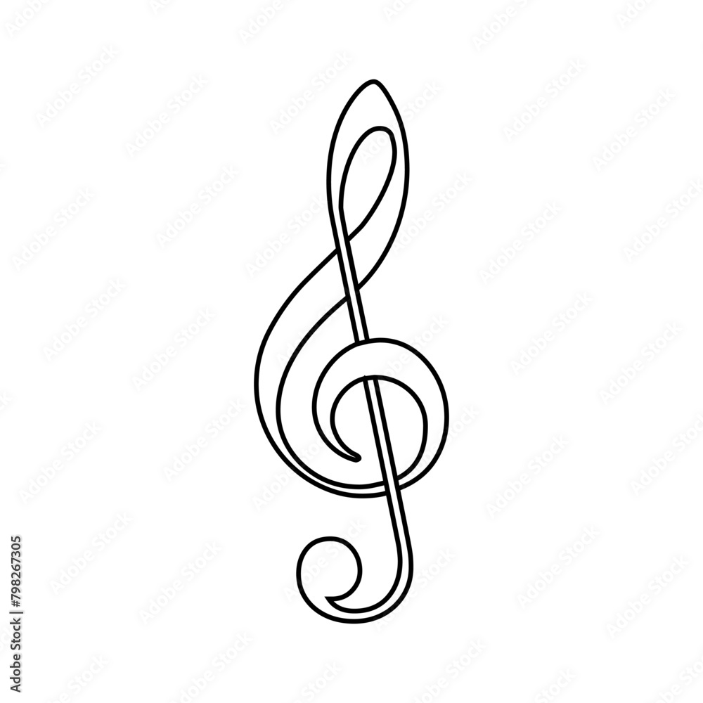 treble clef music note for logo web graphic isolated on white background. vector and illustration treble clef music note for logo web graphic isolated on white background. vector and illustration