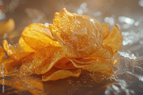 A close-up view of a pile of chips on a table, perfect for casino or gambling themes